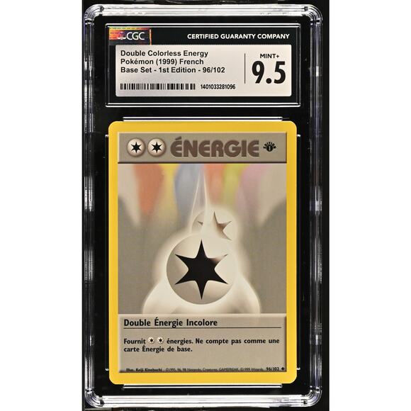 Pokemon Other - CGC 9.5 MINT+ Double Colorless Energy (Énergie Incolore) 1st 96/102 French Base